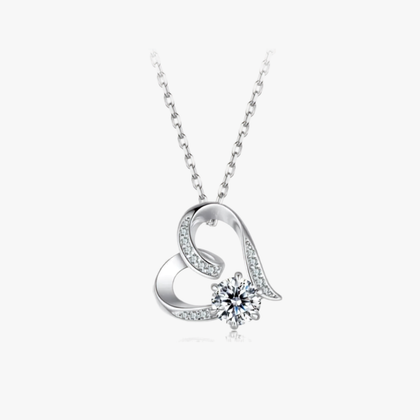 Moissanite Heart Pendant Necklace