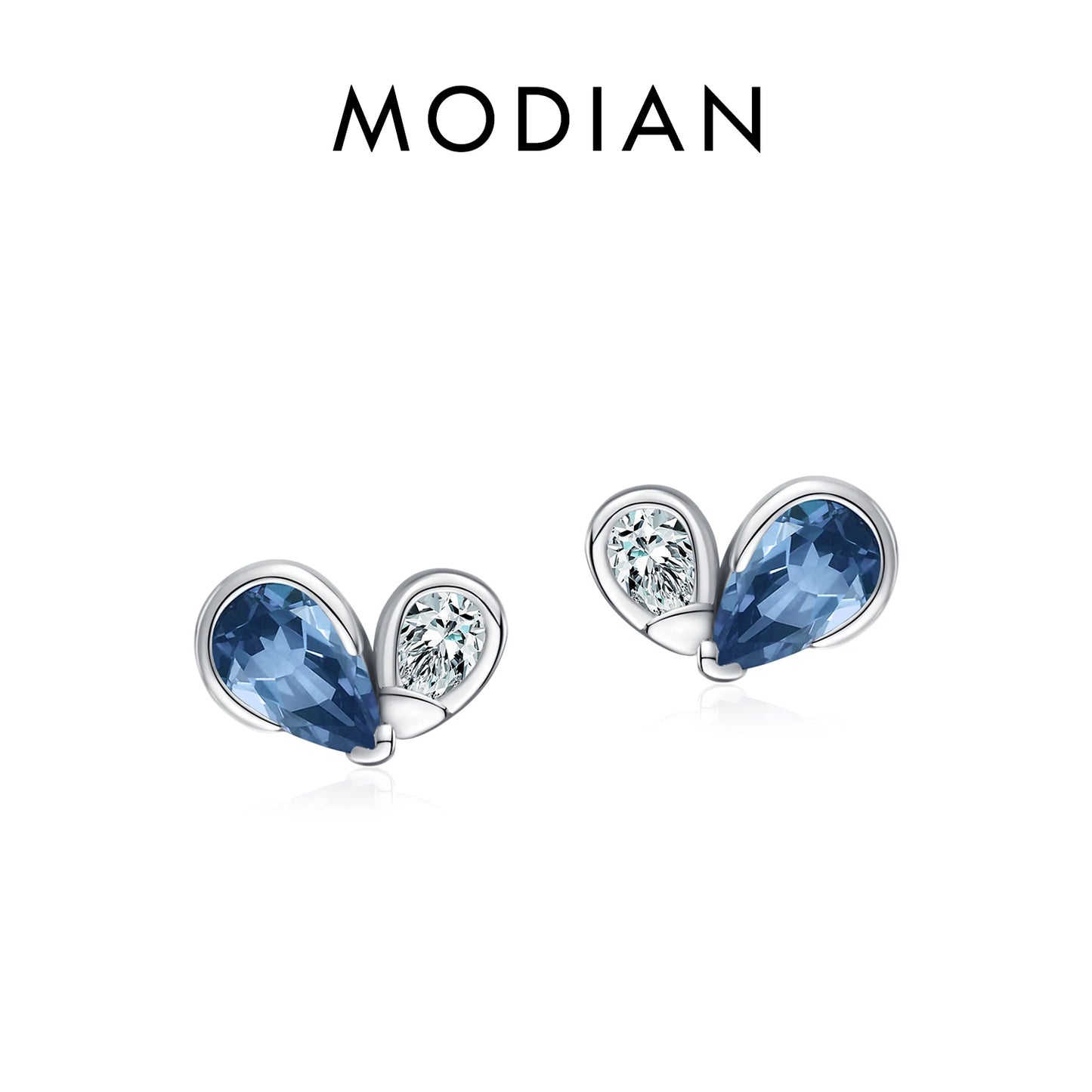 Colorful Heart Sterling Silver Stud Earrings