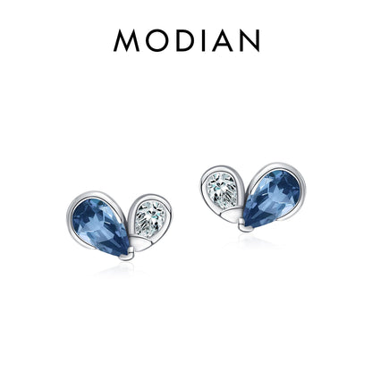 Colorful Heart Sterling Silver Stud Earrings