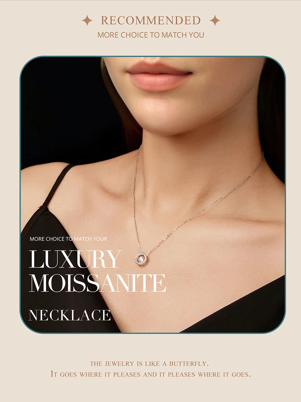 Dancing Halo Moissanite Sterling Silver Necklace