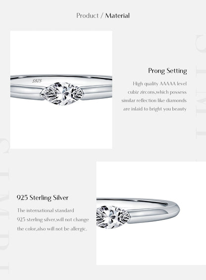 Marquise Cubic Zirconia Sterling Silver Ring