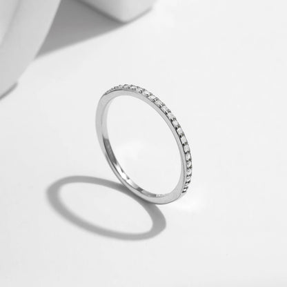 Moissanite Eternity Sterling Silver Band Ring