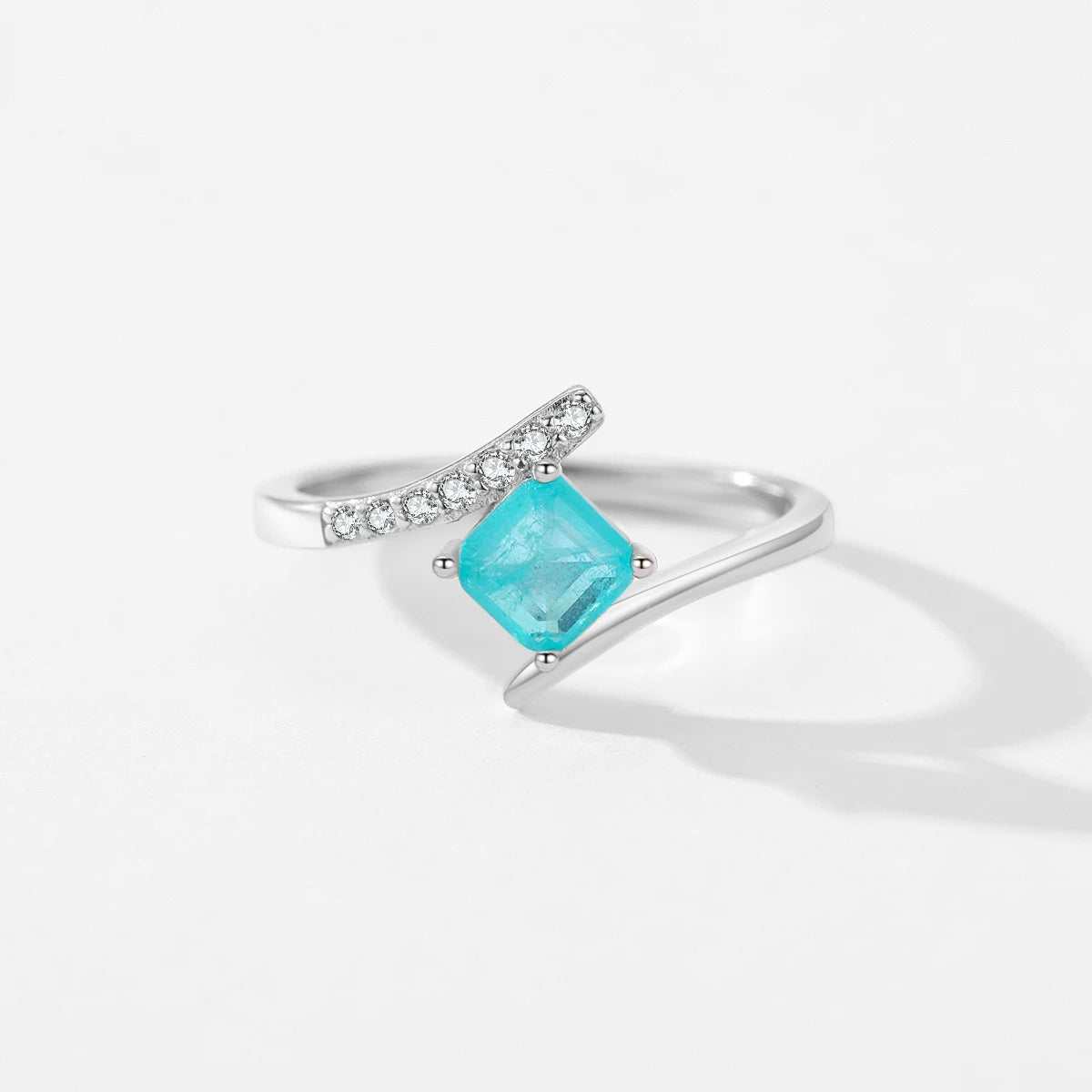 Aqua Tourmaline Sterling Silver Ring