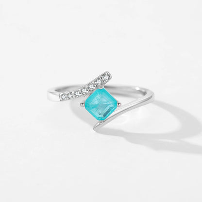 Aqua Tourmaline Sterling Silver Ring