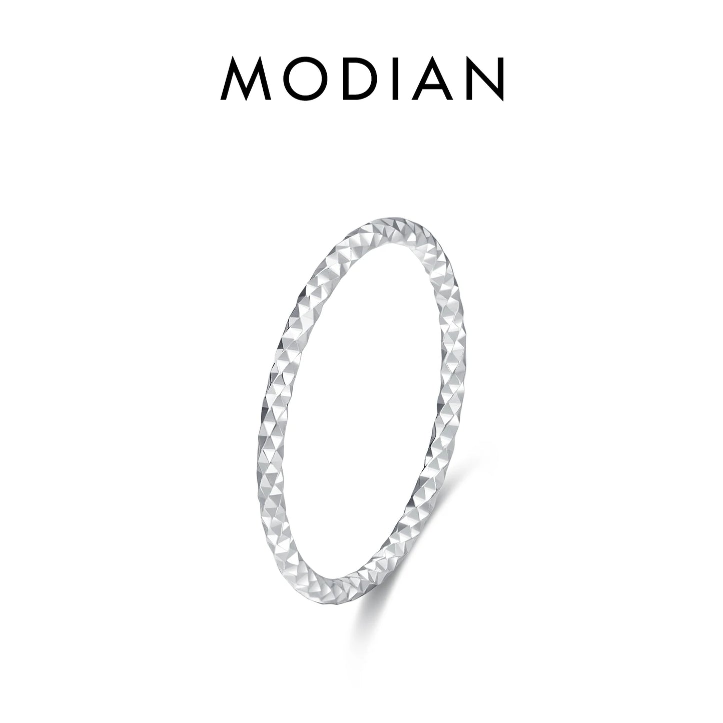 Faceted Stackable Sterling Silver Ring