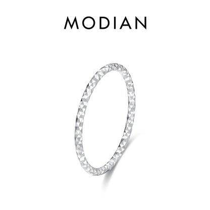 Faceted Stackable Sterling Silver Ring