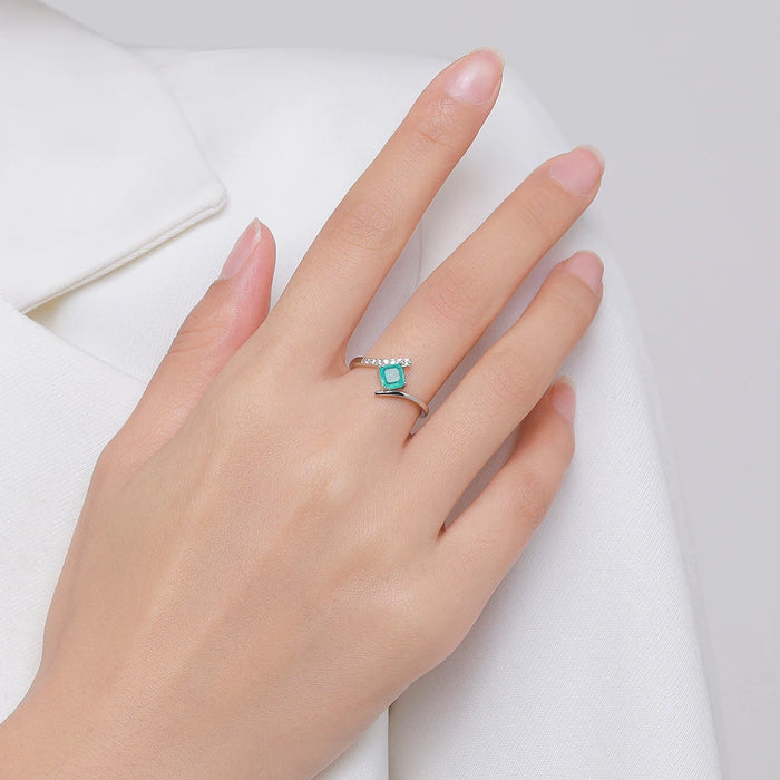 Aqua Tourmaline Sterling Silver Ring