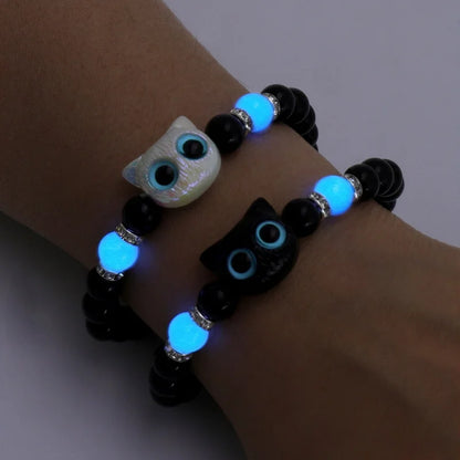 Luminous Cat Friendship Bracelet & Necklace Set