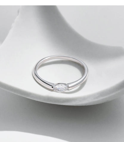 Marquise Cubic Zirconia Sterling Silver Ring