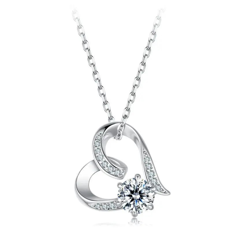Moissanite Heart Pendant Necklace