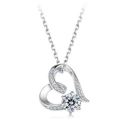 Moissanite Heart Pendant Necklace