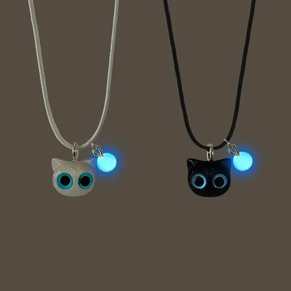 Luminous Cat Friendship Bracelet & Necklace Set
