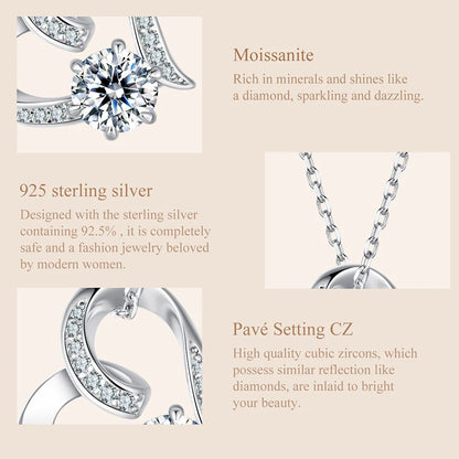 Moissanite Heart Pendant Necklace