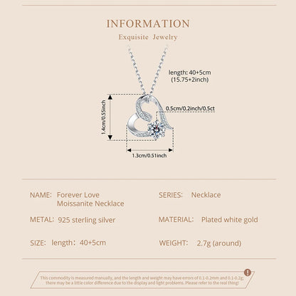 Moissanite Heart Pendant Necklace