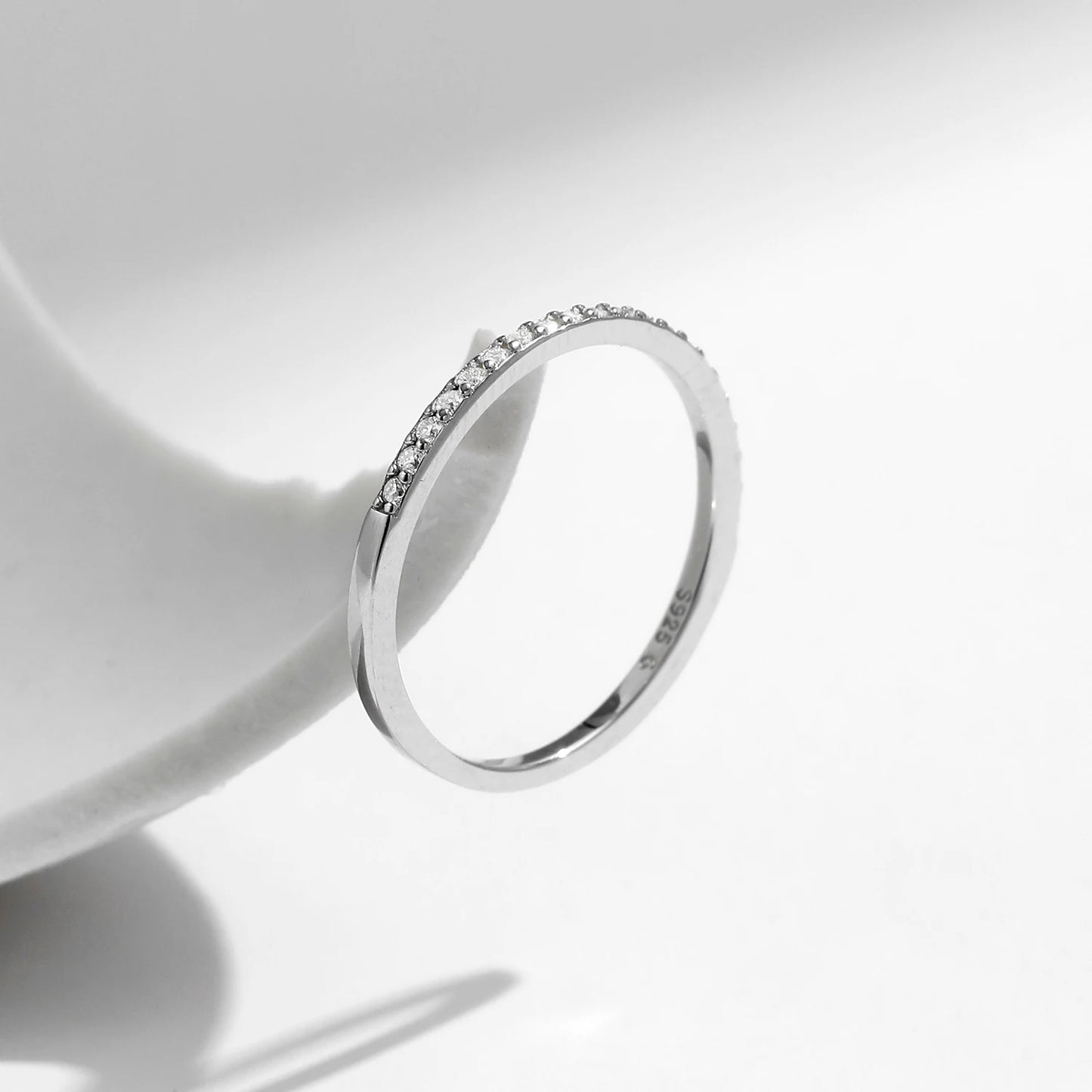 Moissanite Eternity Sterling Silver Band Ring