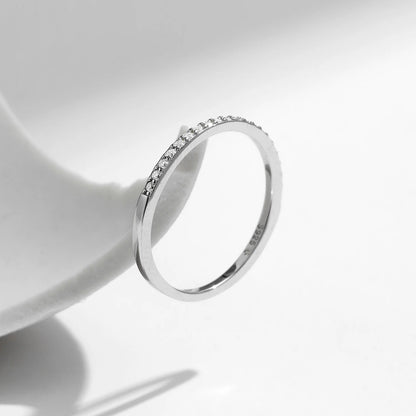 Moissanite Eternity Sterling Silver Band Ring