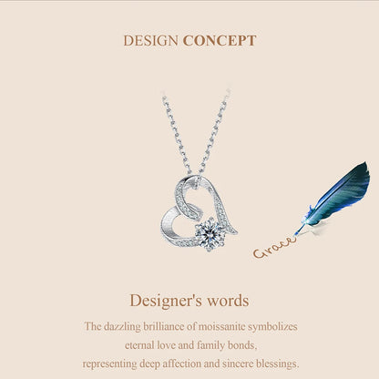 Moissanite Heart Pendant Necklace