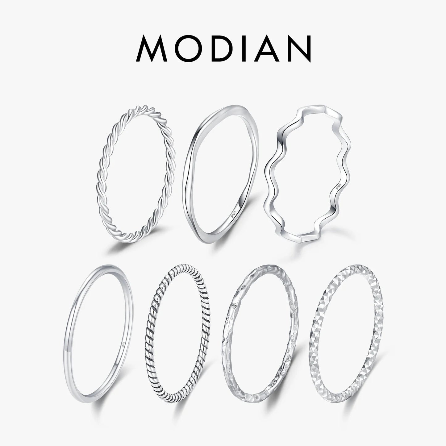 Faceted Stackable Sterling Silver Ring