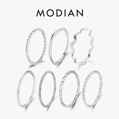 Faceted Stackable Sterling Silver Ring
