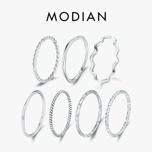 Faceted Stackable Sterling Silver Ring