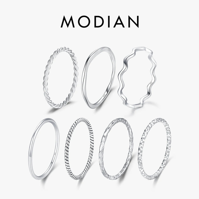 Faceted Stackable Sterling Silver Ring