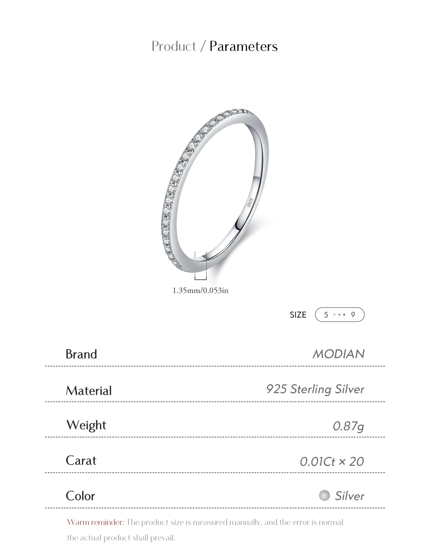 Moissanite Eternity Sterling Silver Band Ring