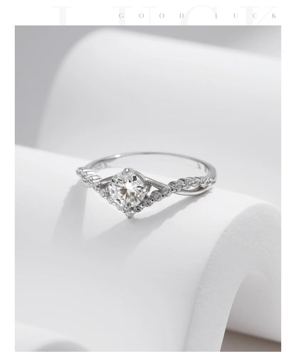 Crown Moissanite Sterling Silver Ring