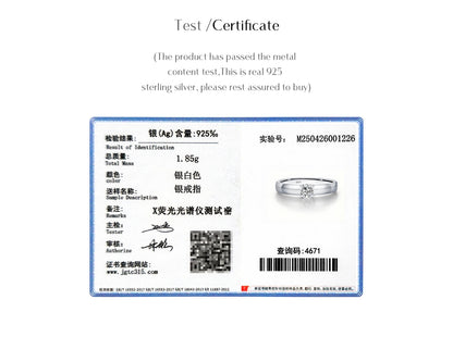 Classic Round Moissanite Sterling Silver Ring