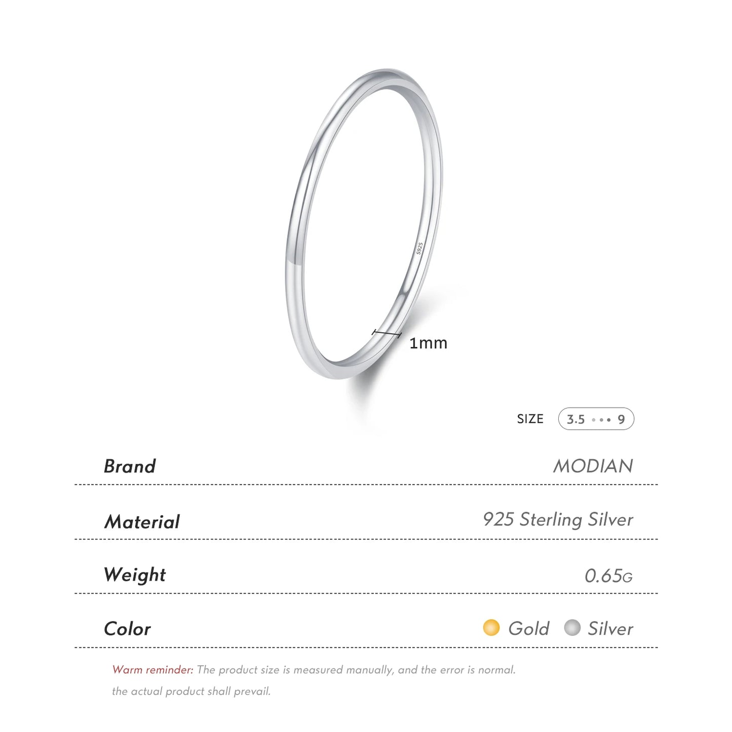 Minimalist Stackable Sterling Silver Ring