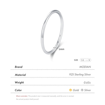 Minimalist Stackable Sterling Silver Ring