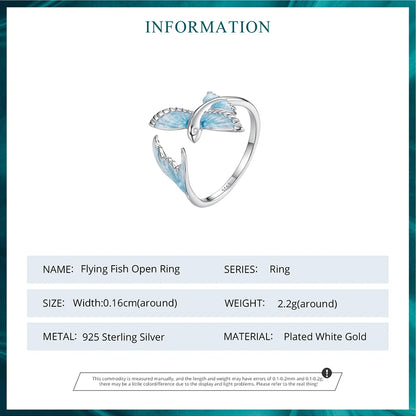 Hummingbird & Flower Sterling Silver Open Ring