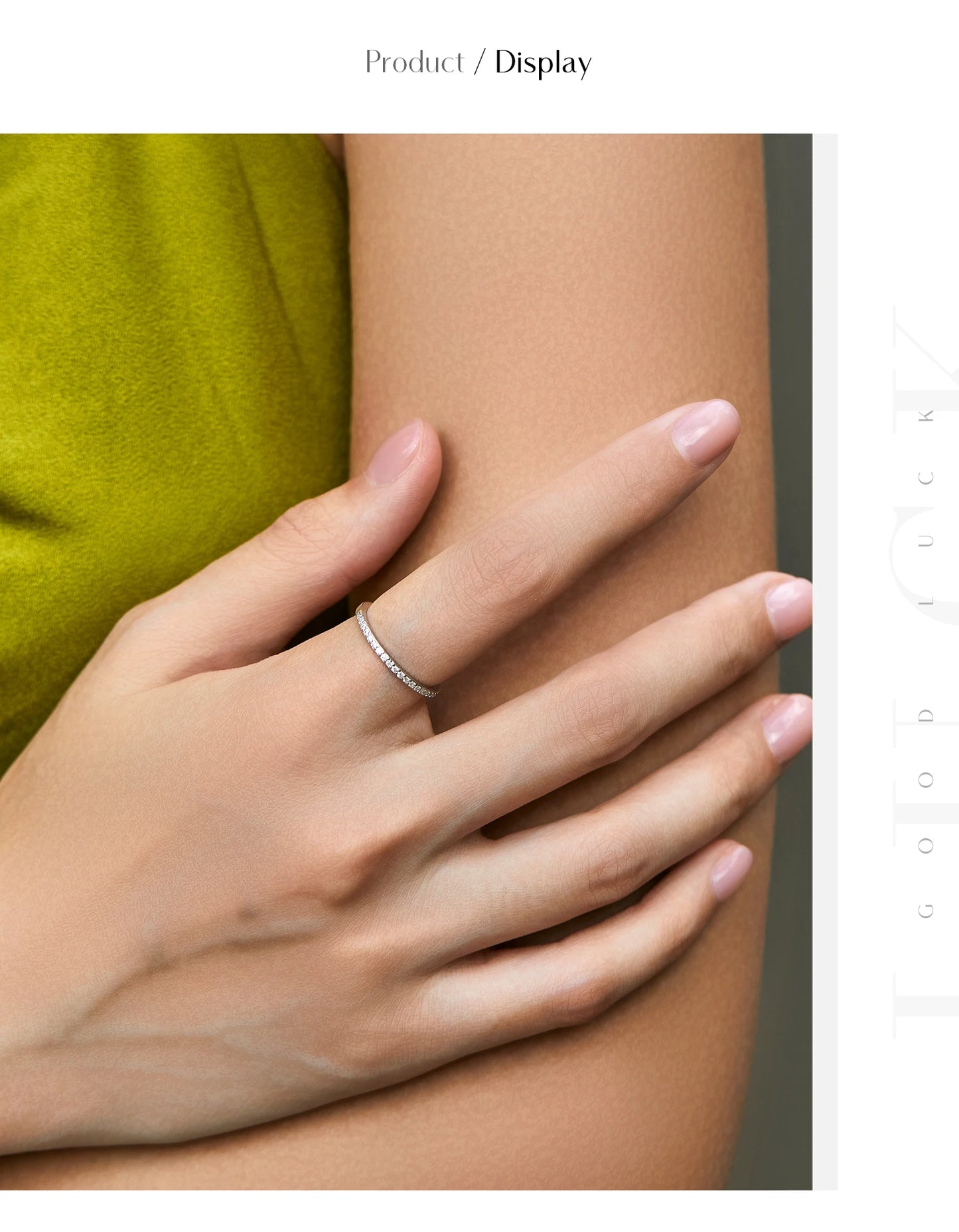 Moissanite Eternity Sterling Silver Band Ring