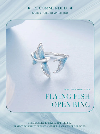 Hummingbird & Flower Sterling Silver Open Ring
