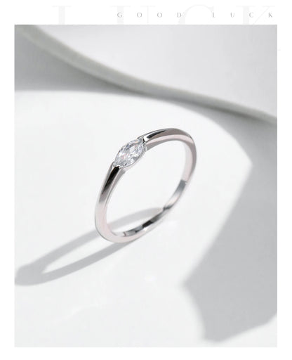 Marquise Cubic Zirconia Sterling Silver Ring