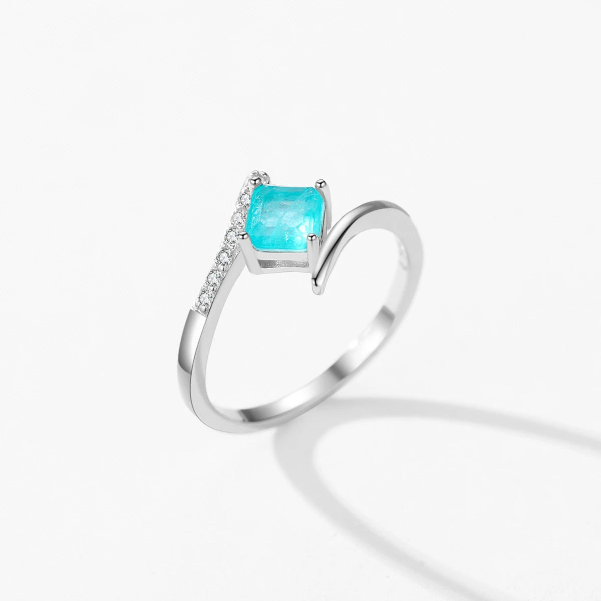 Aqua Tourmaline Sterling Silver Ring