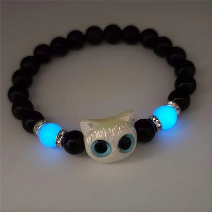 Luminous Cat Friendship Bracelet & Necklace Set