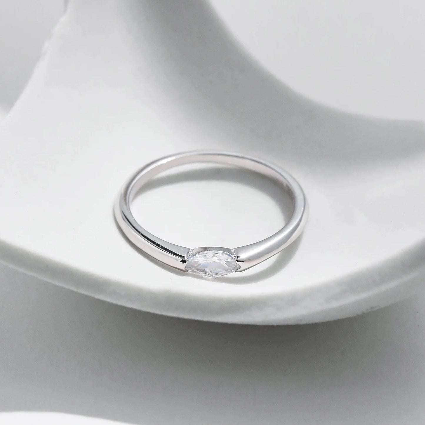 Marquise Cubic Zirconia Sterling Silver Ring