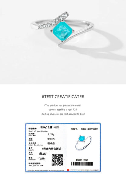 Aqua Tourmaline Sterling Silver Ring