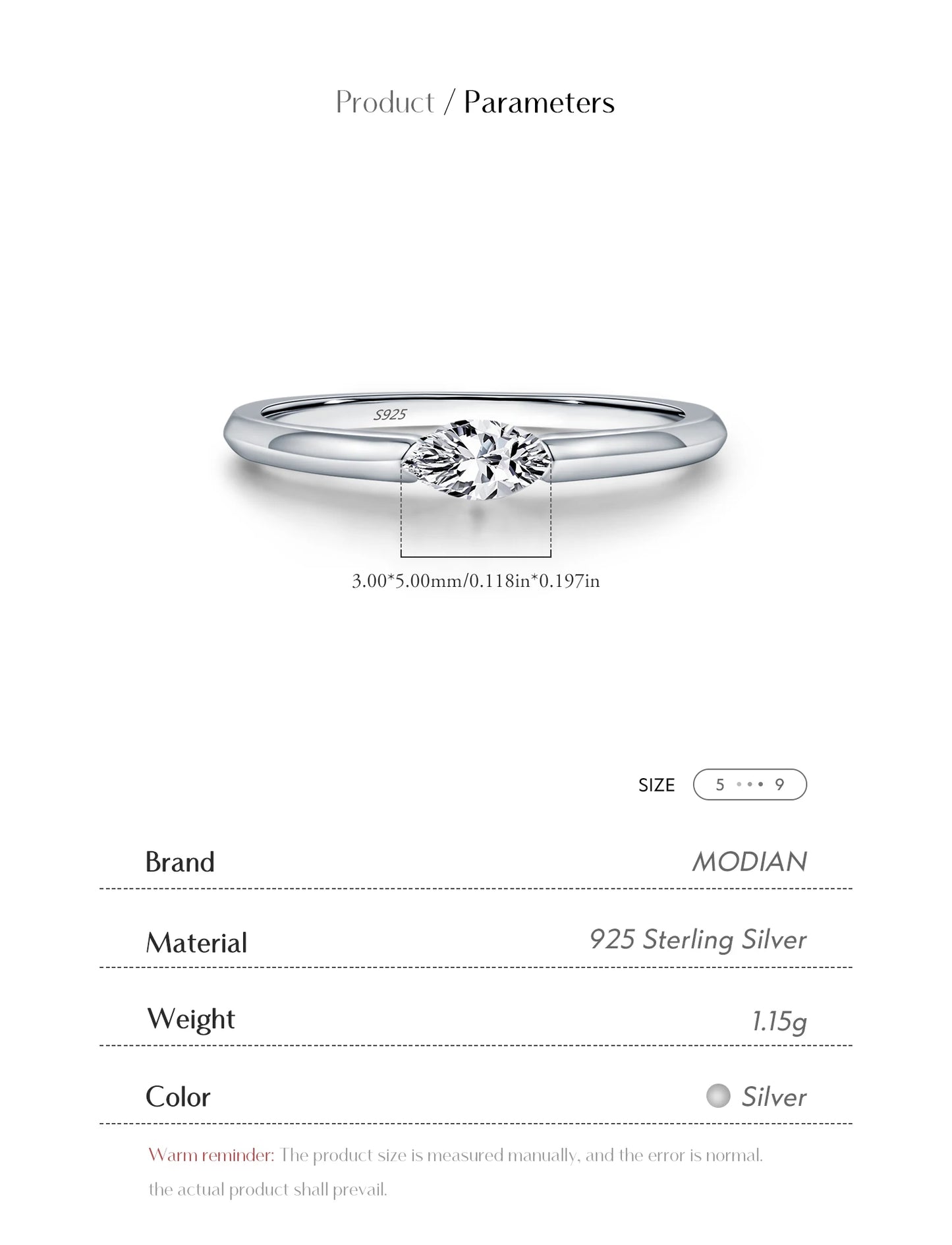 Marquise Cubic Zirconia Sterling Silver Ring