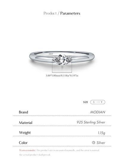 Marquise Cubic Zirconia Sterling Silver Ring