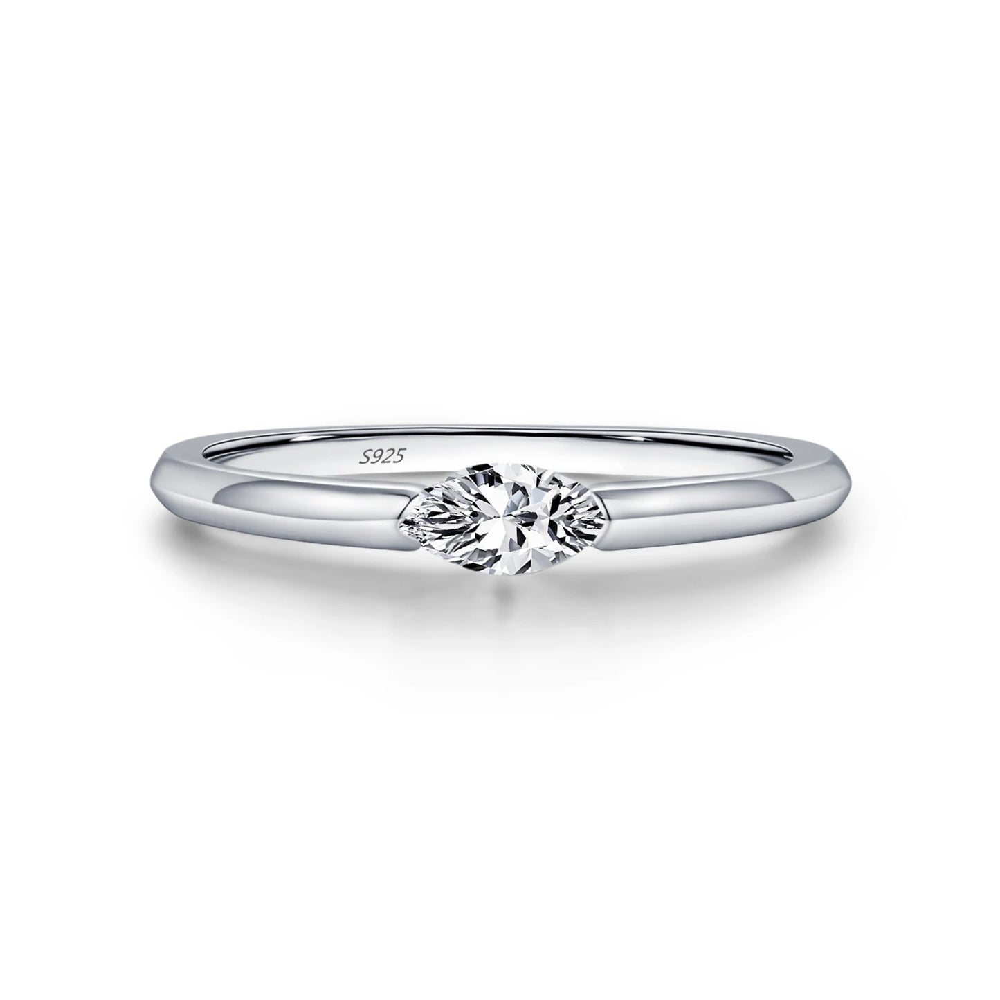 Marquise Cubic Zirconia Sterling Silver Ring