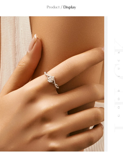 Crown Moissanite Sterling Silver Ring