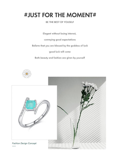 Aqua Tourmaline Sterling Silver Ring