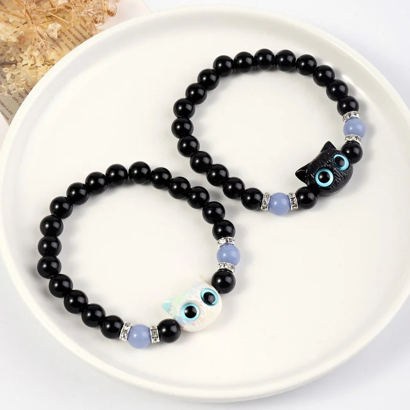 Luminous Cat Friendship Bracelet & Necklace Set