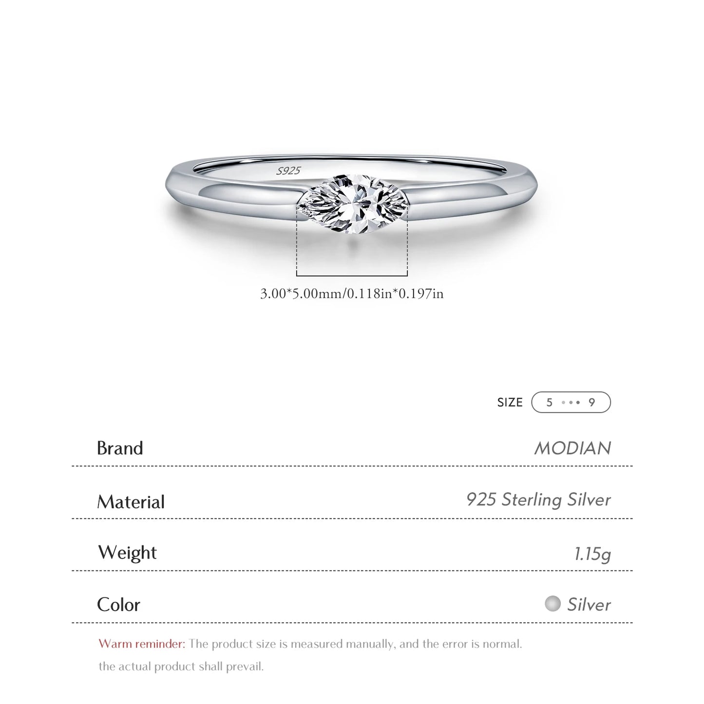 Marquise Cubic Zirconia Sterling Silver Ring