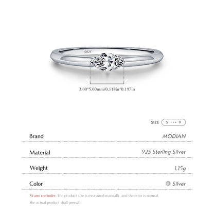 Marquise Cubic Zirconia Sterling Silver Ring