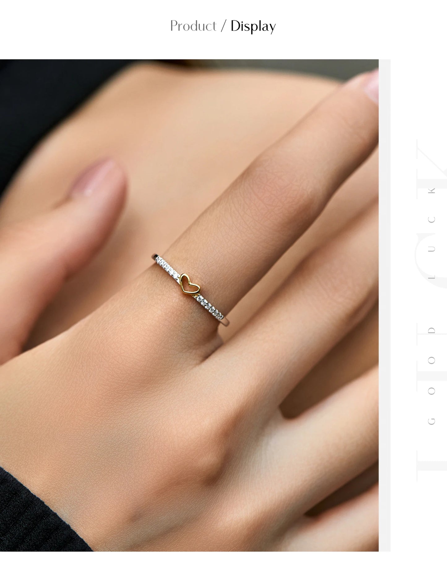 Gold-Tone Heart Pavé Sterling Silver Ring