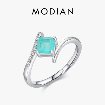 Aqua Tourmaline Sterling Silver Ring