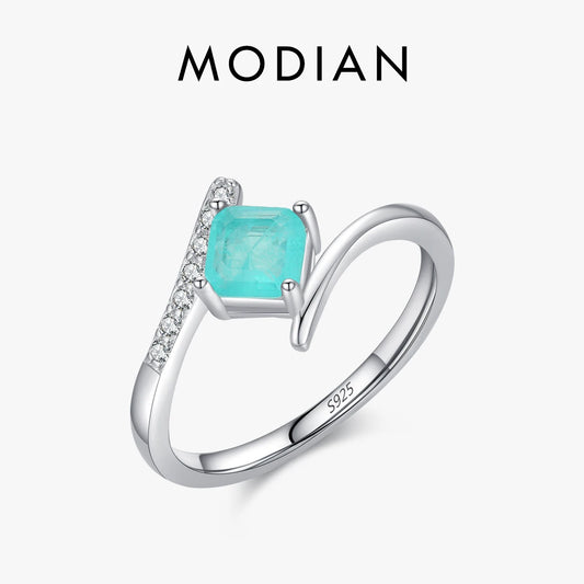 Aqua Tourmaline Sterling Silver Ring