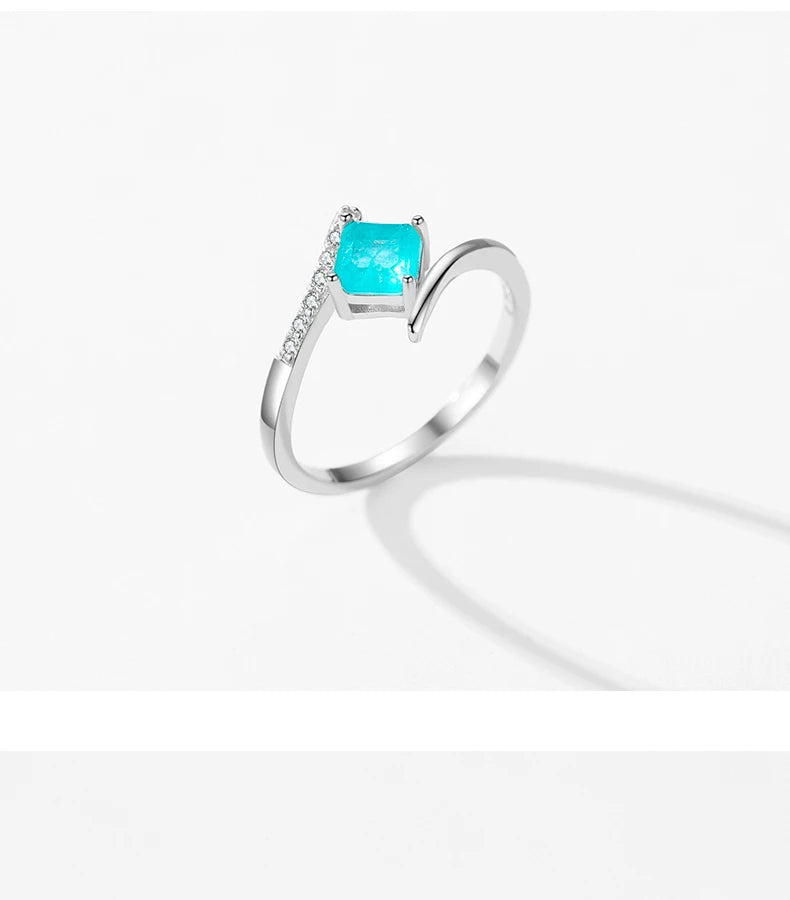 Aqua Tourmaline Sterling Silver Ring